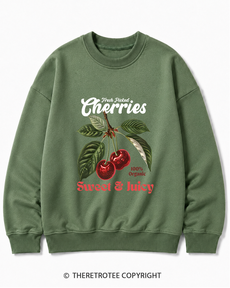 TheRetroTee Vintage Cherry 1950s Cotton Sweatshirt