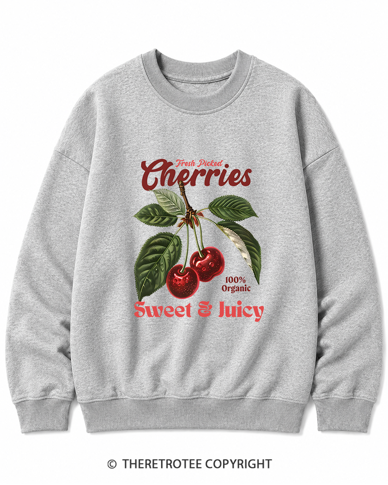 TheRetroTee Vintage Cherry 1950s Cotton Sweatshirt