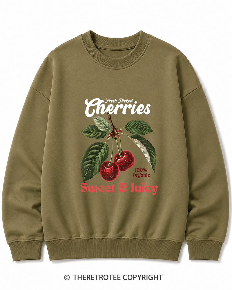 TheRetroTee Vintage Cherry 1950s Cotton Sweatshirt