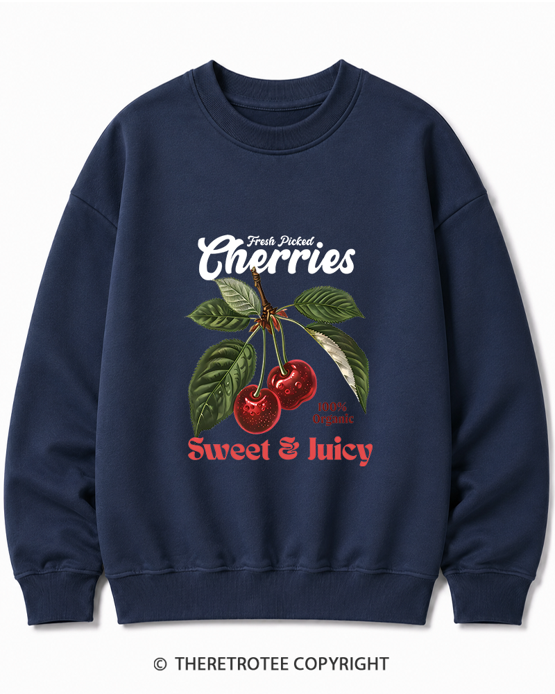 TheRetroTee Vintage Cherry 1950s Cotton Sweatshirt