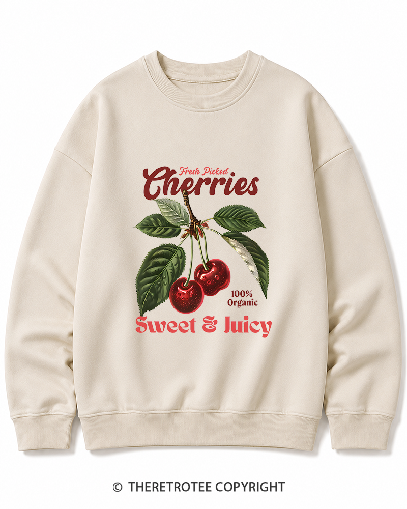 TheRetroTee Vintage Cherry 1950s Cotton Sweatshirt