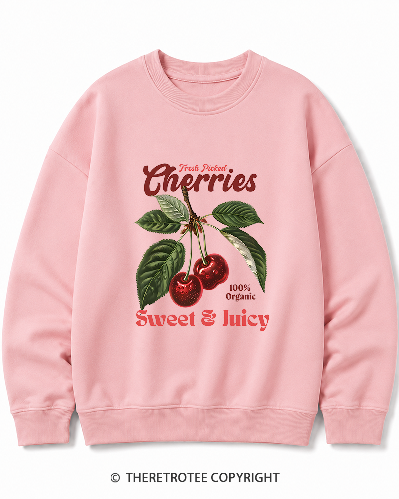 TheRetroTee Vintage Cherry 1950s Cotton Sweatshirt