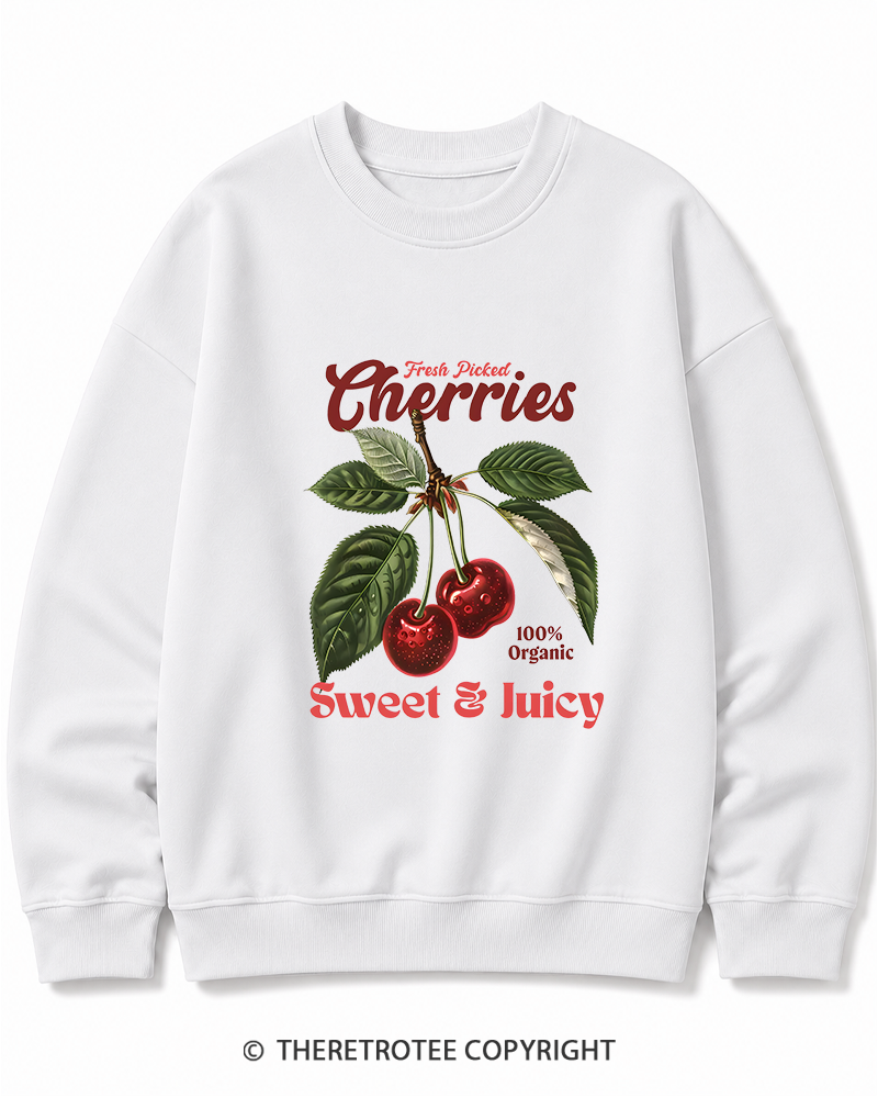 TheRetroTee Vintage Cherry 1950s Cotton Sweatshirt