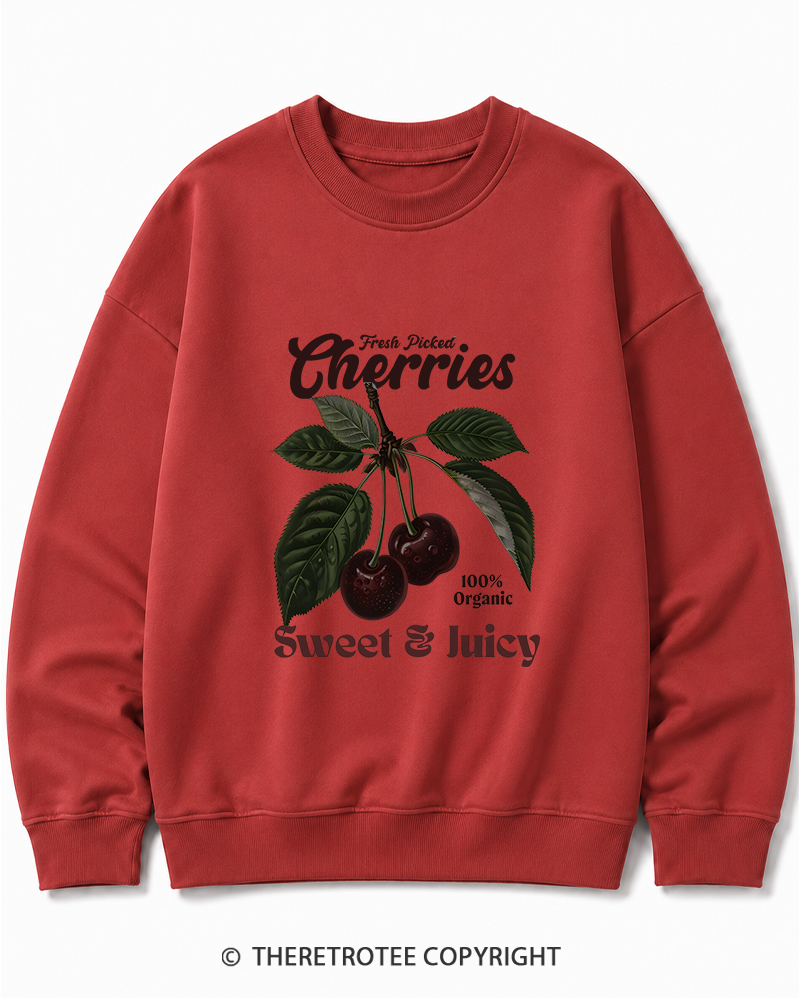 TheRetroTee Vintage Cherry 1950s Cotton Sweatshirt