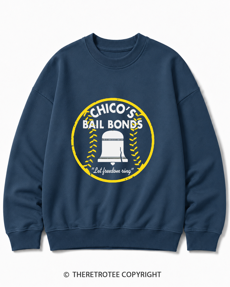 TheRetroTee Chico's Bail Bonds 1970s Cotton Sweatshirt