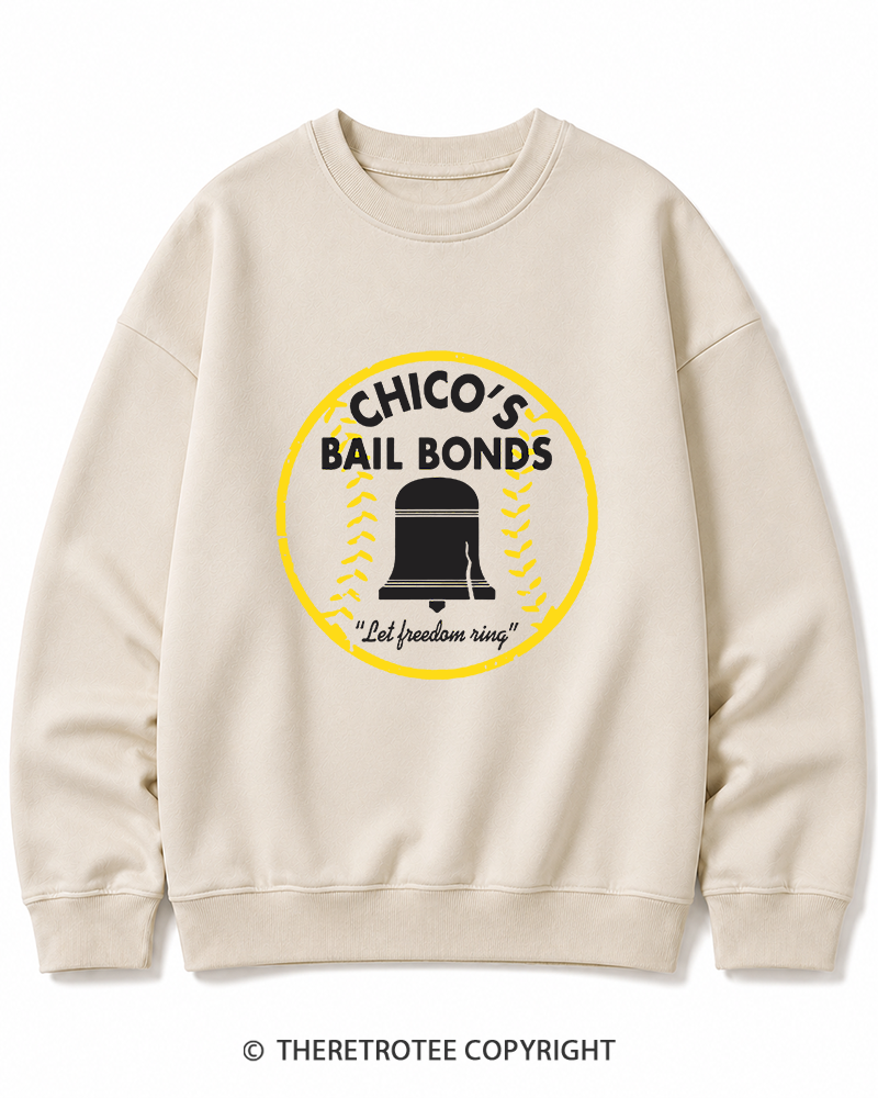 TheRetroTee Chico's Bail Bonds 1970s Cotton Sweatshirt