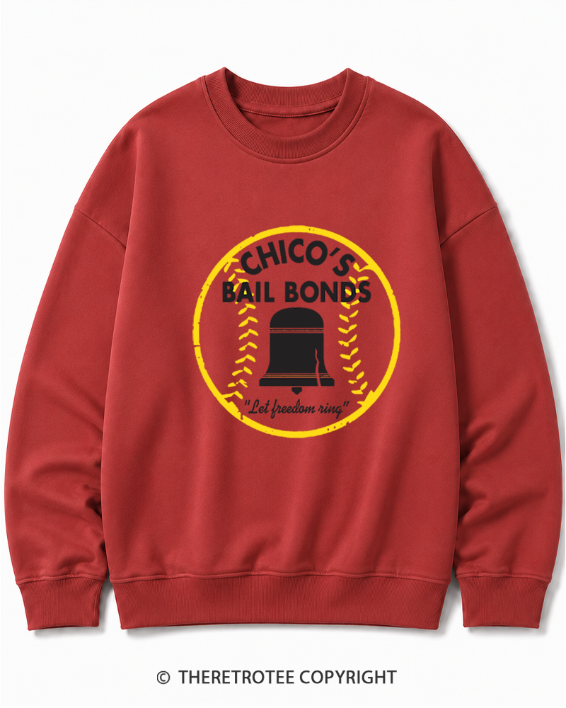 TheRetroTee Chico's Bail Bonds 1970s Cotton Sweatshirt