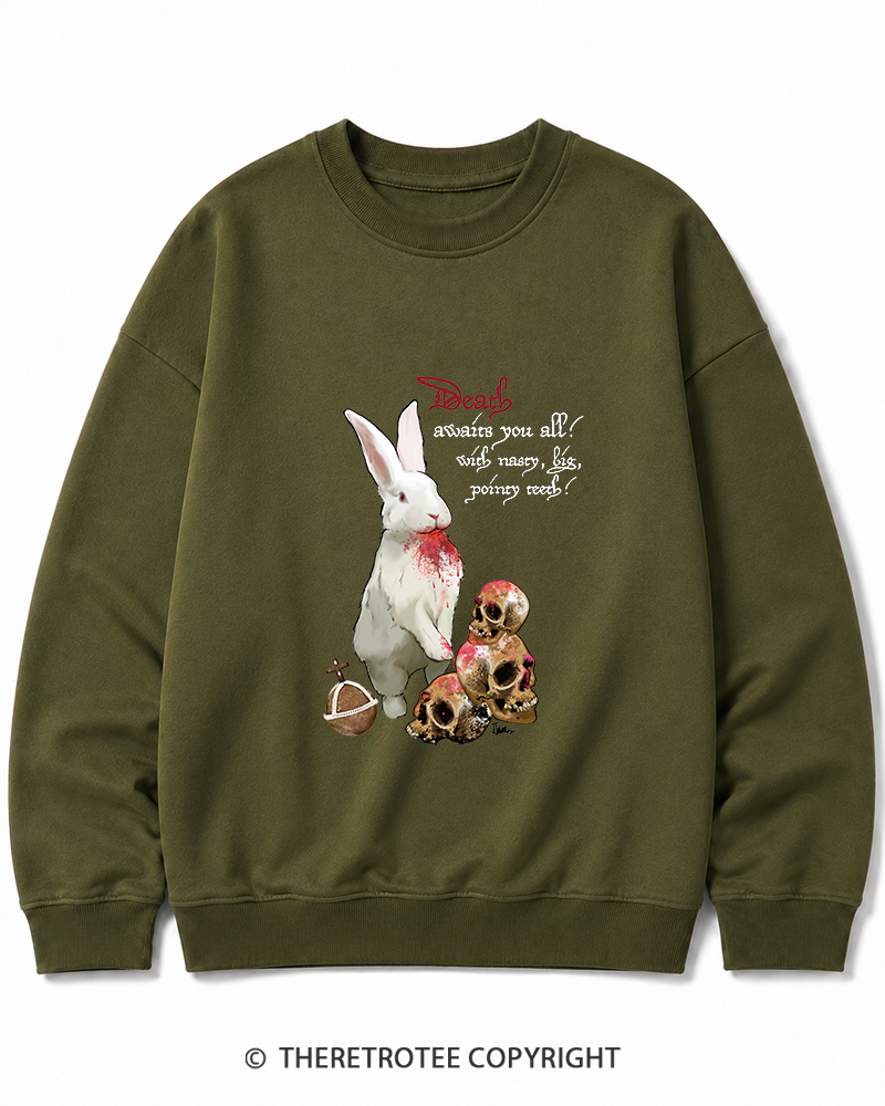 TheRetroTee Killer Rabbit of Caerbannog 1970s Cotton Sweatshirt
