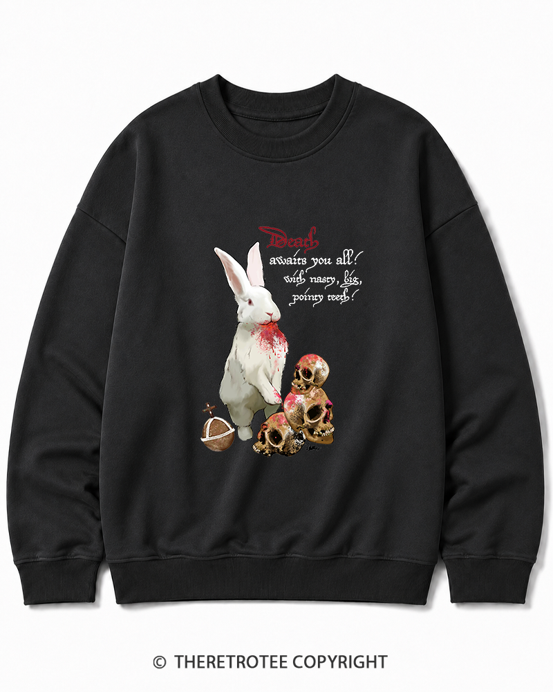 TheRetroTee Killer Rabbit of Caerbannog 1970s Cotton Sweatshirt