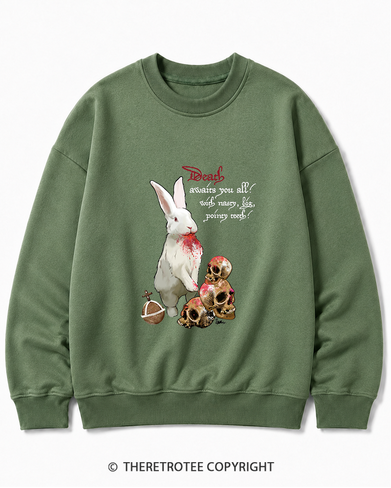 TheRetroTee Killer Rabbit of Caerbannog 1970s Cotton Sweatshirt