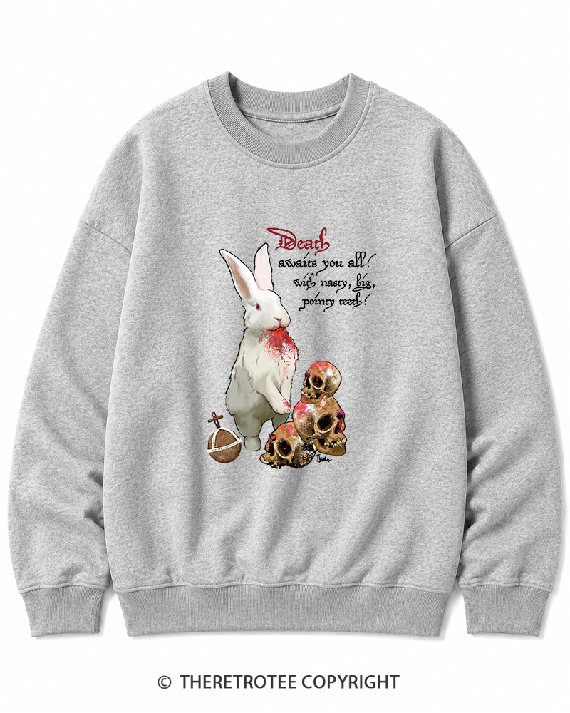 TheRetroTee Killer Rabbit of Caerbannog 1970s Cotton Sweatshirt