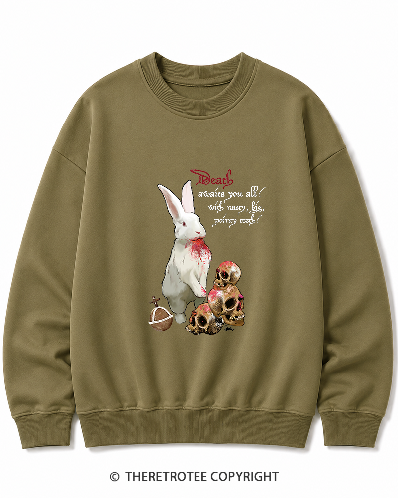 TheRetroTee Killer Rabbit of Caerbannog 1970s Cotton Sweatshirt