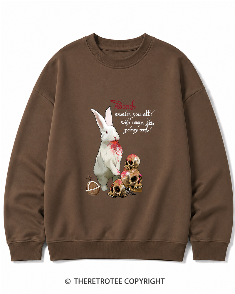TheRetroTee Killer Rabbit of Caerbannog 1970s Cotton Sweatshirt