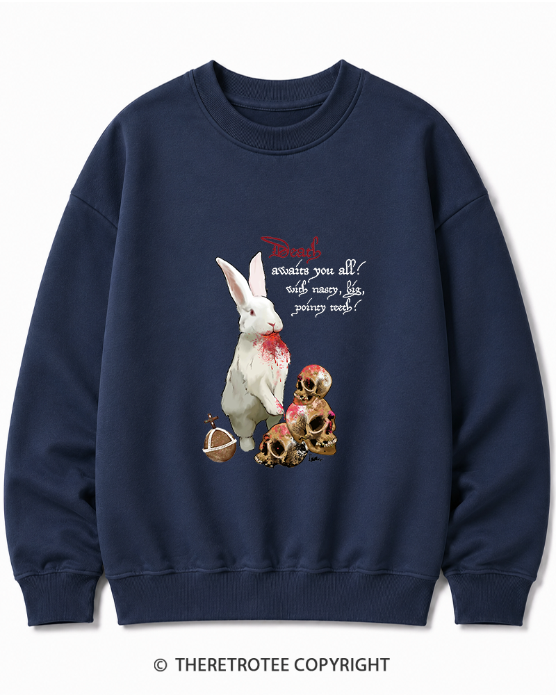 TheRetroTee Killer Rabbit of Caerbannog 1970s Cotton Sweatshirt