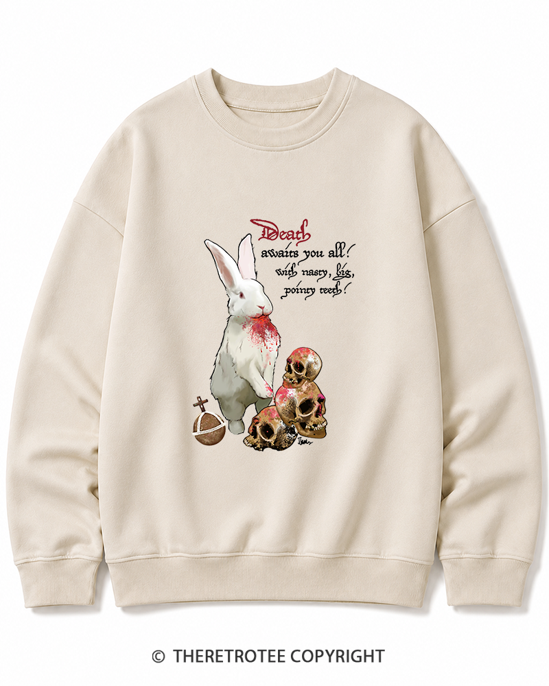 TheRetroTee Killer Rabbit of Caerbannog 1970s Cotton Sweatshirt