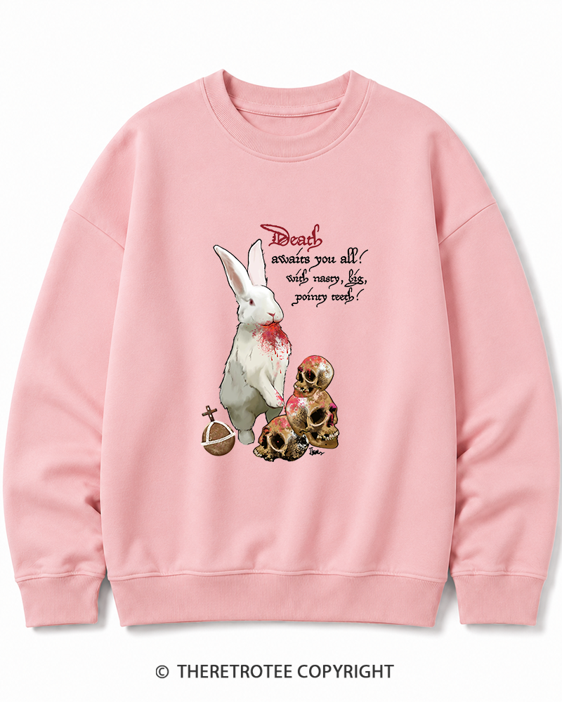 TheRetroTee Killer Rabbit of Caerbannog 1970s Cotton Sweatshirt