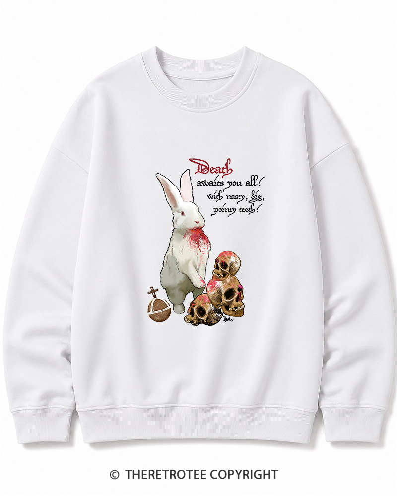 TheRetroTee Killer Rabbit of Caerbannog 1970s Cotton Sweatshirt