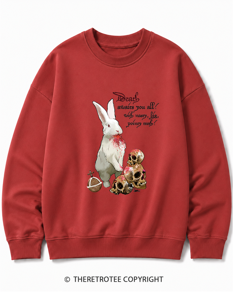 TheRetroTee Killer Rabbit of Caerbannog 1970s Cotton Sweatshirt