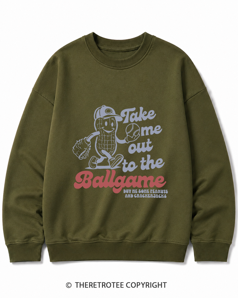 TheRetroTee Take Me Out To The Ballgame 1950s Cotton Sweatshirt