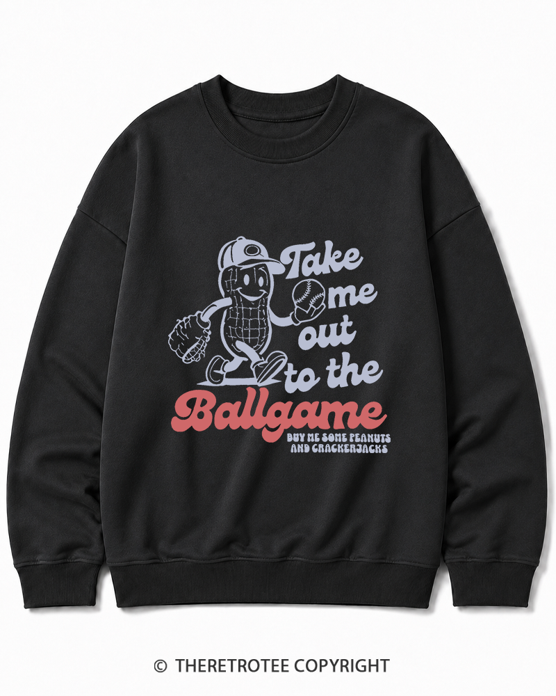 TheRetroTee Take Me Out To The Ballgame 1950s Cotton Sweatshirt