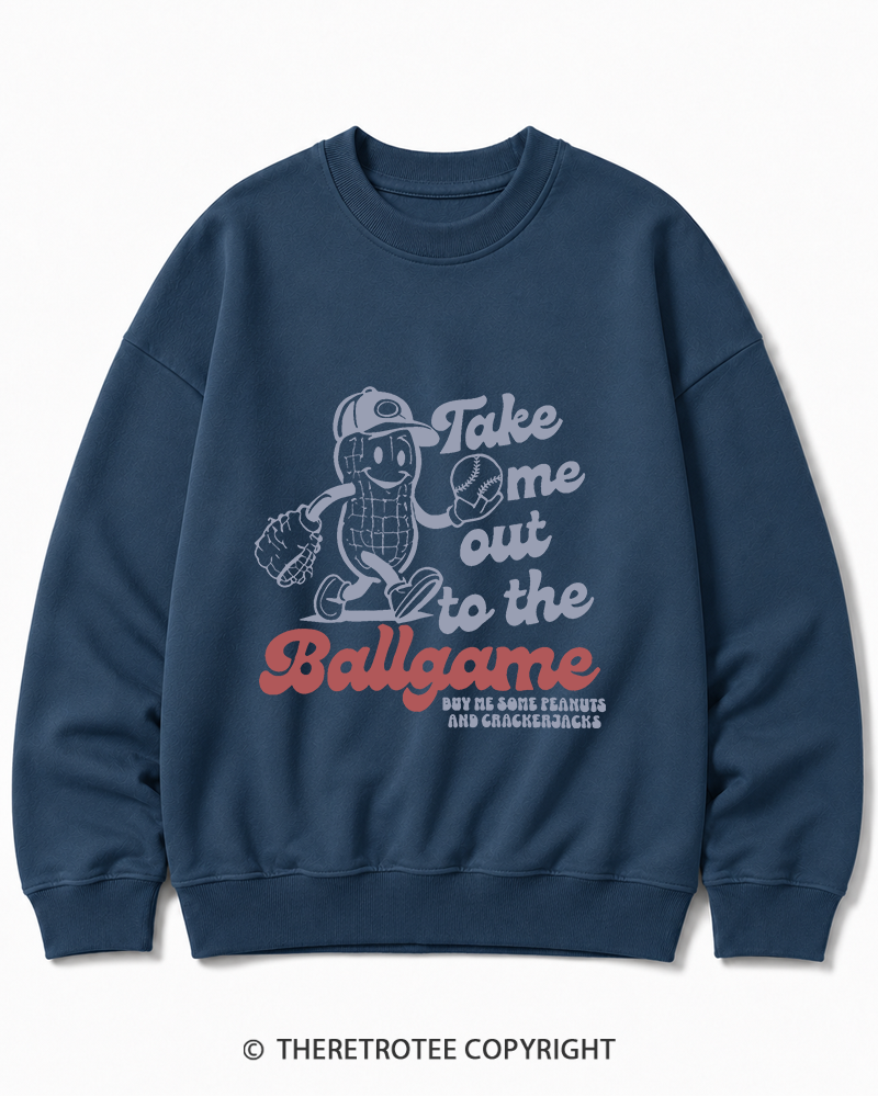TheRetroTee Take Me Out To The Ballgame 1950s Cotton Sweatshirt