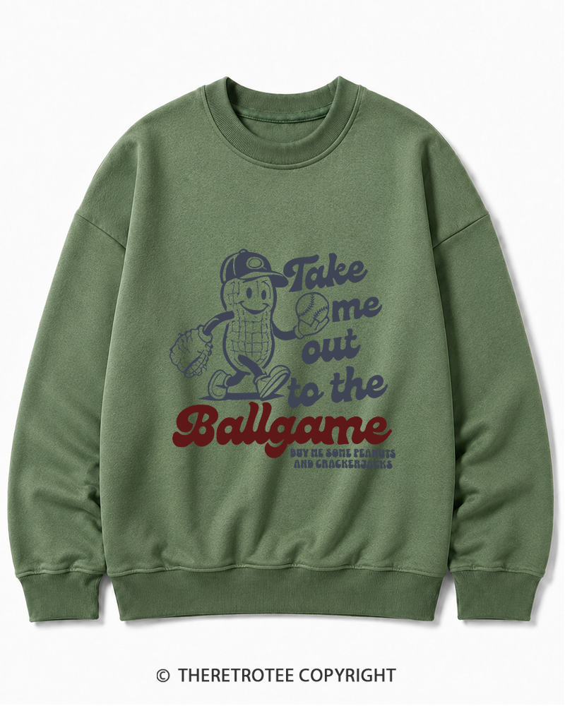 TheRetroTee Take Me Out To The Ballgame 1950s Cotton Sweatshirt