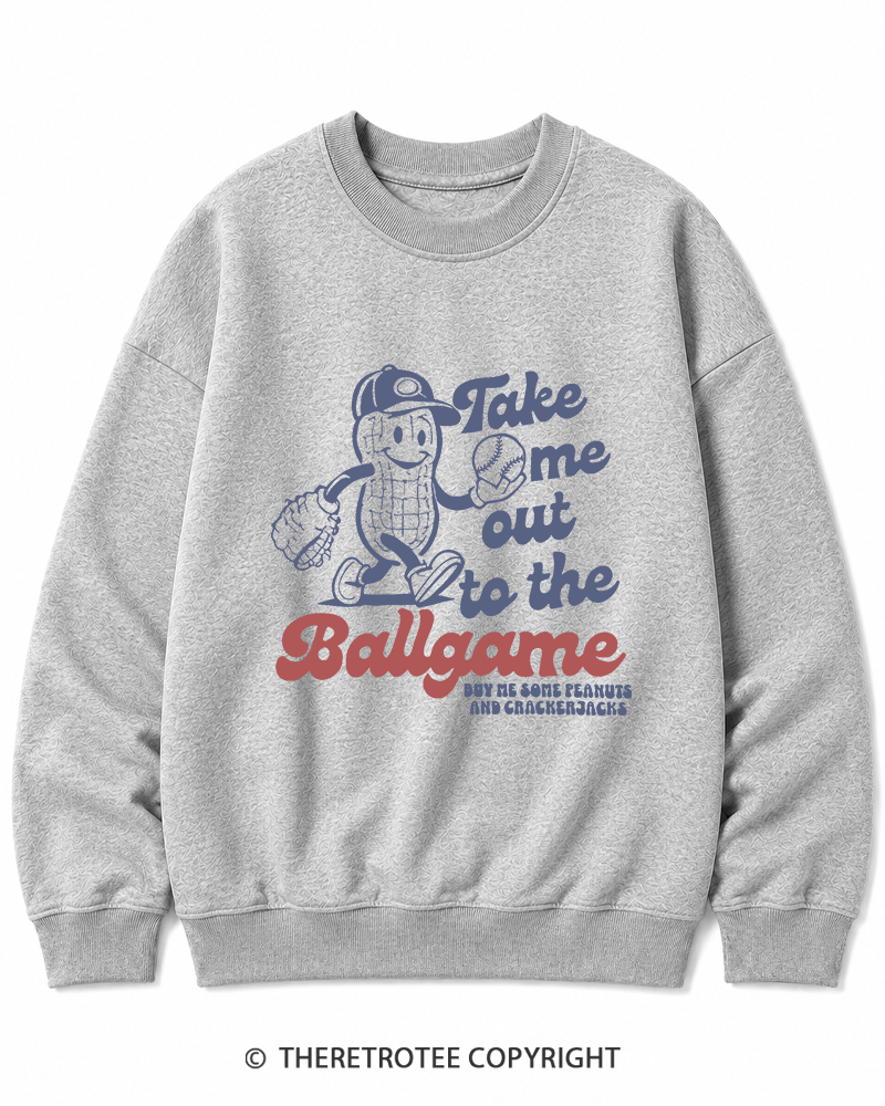 TheRetroTee Take Me Out To The Ballgame 1950s Cotton Sweatshirt
