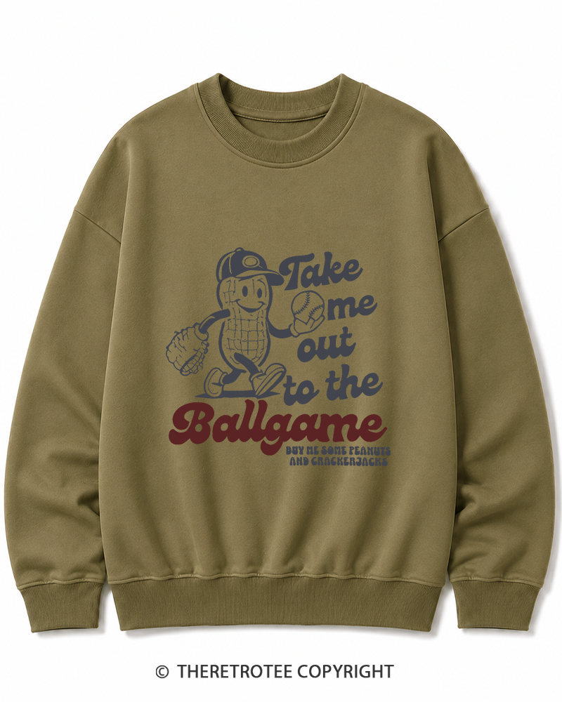 TheRetroTee Take Me Out To The Ballgame 1950s Cotton Sweatshirt