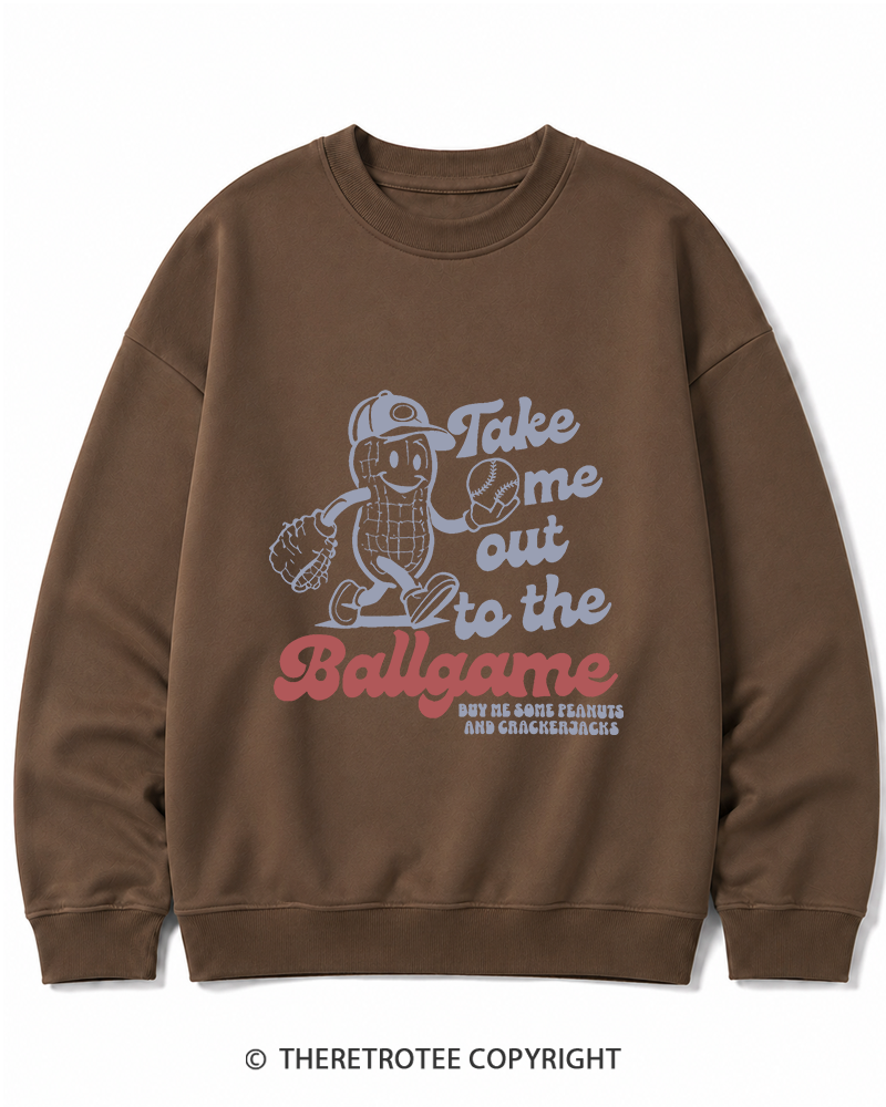 TheRetroTee Take Me Out To The Ballgame 1950s Cotton Sweatshirt