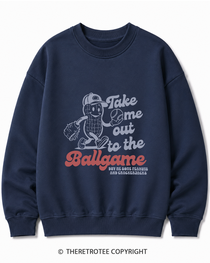 TheRetroTee Take Me Out To The Ballgame 1950s Cotton Sweatshirt