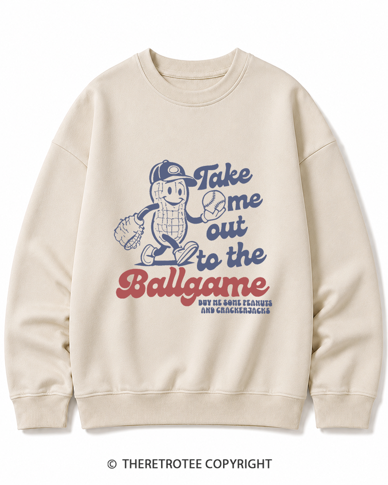 TheRetroTee Take Me Out To The Ballgame 1950s Cotton Sweatshirt