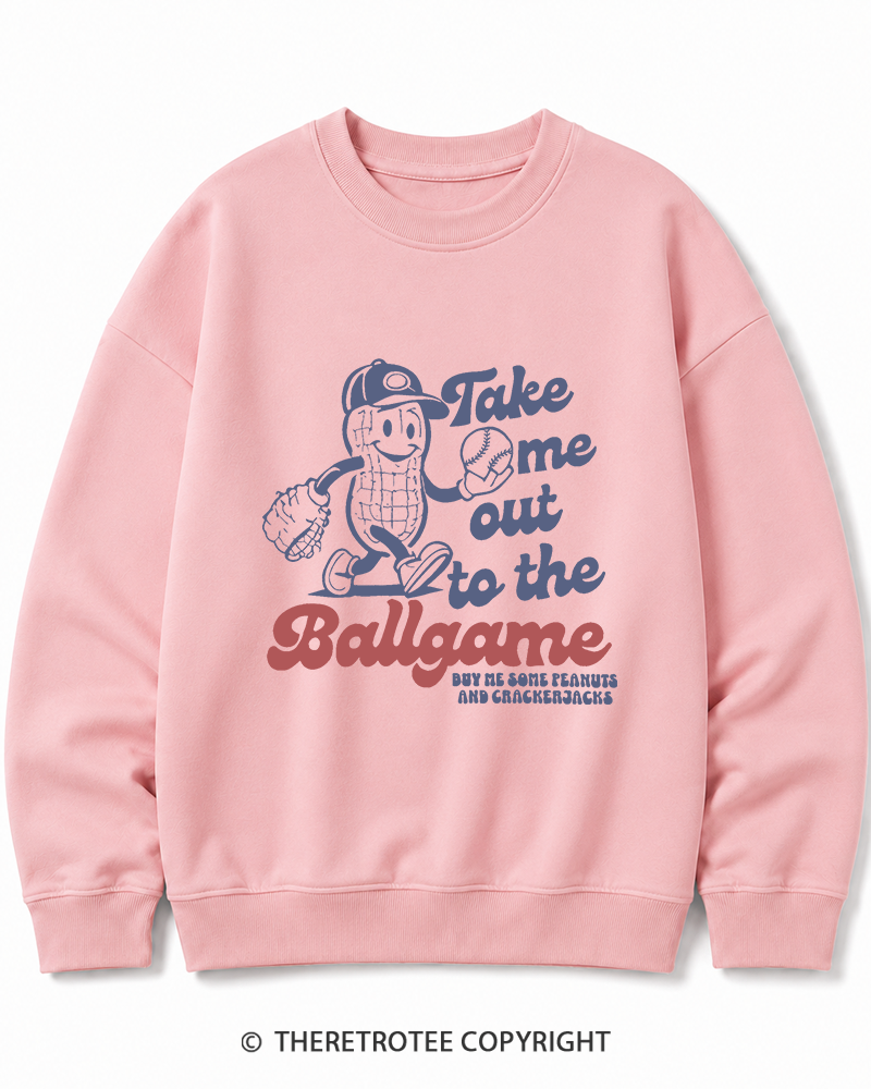 TheRetroTee Take Me Out To The Ballgame 1950s Cotton Sweatshirt