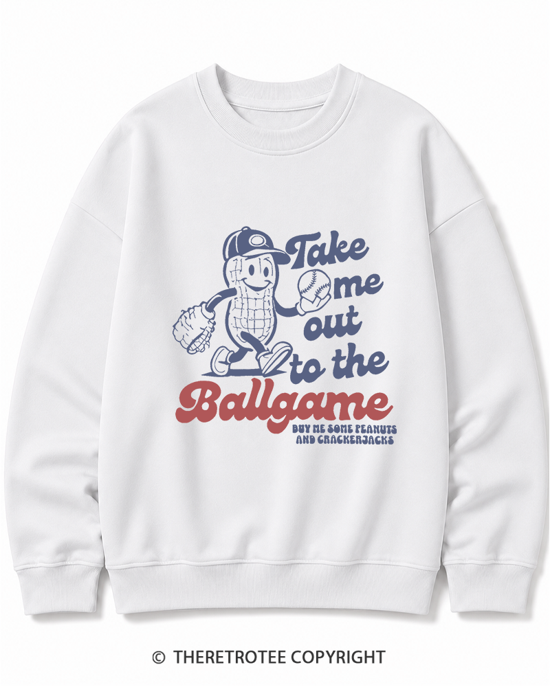 TheRetroTee Take Me Out To The Ballgame 1950s Cotton Sweatshirt