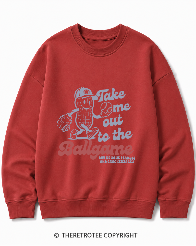 TheRetroTee Take Me Out To The Ballgame 1950s Cotton Sweatshirt