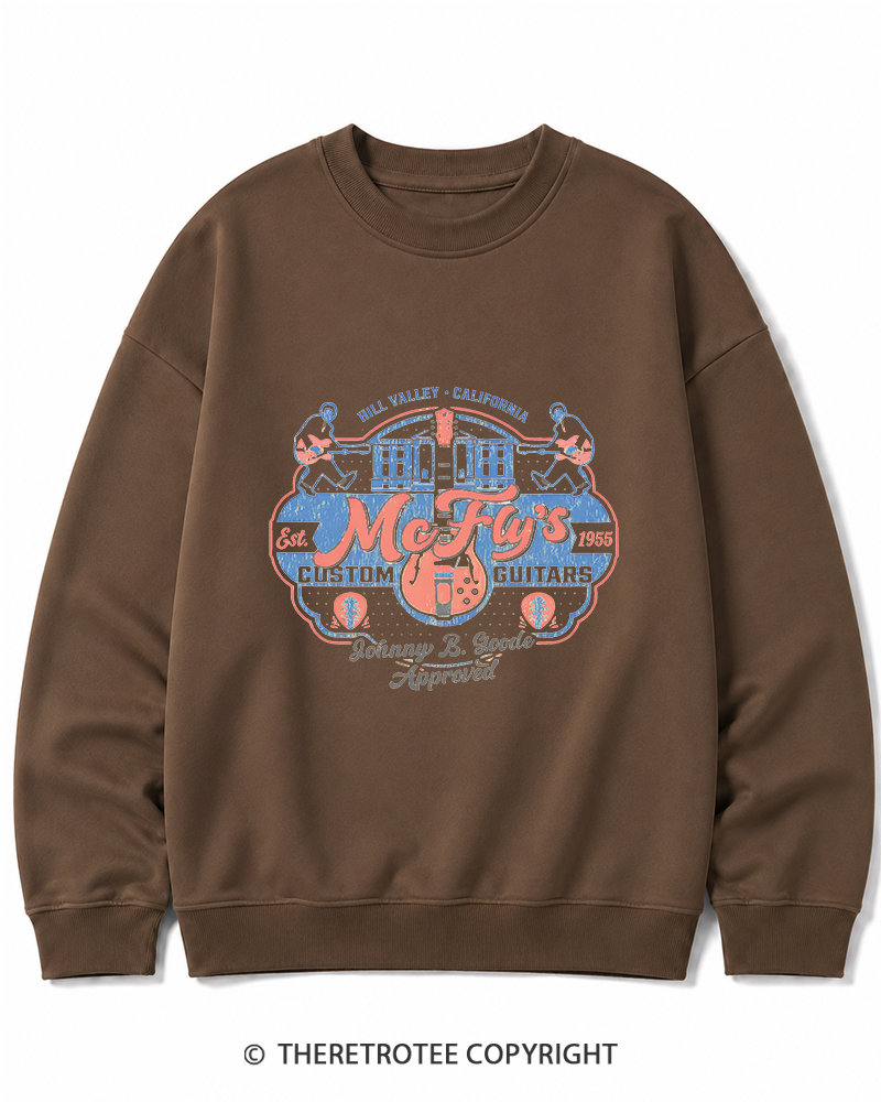 TheRetroTee McFly's Custom Guitars Worn 1980s Cotton Sweatshirt