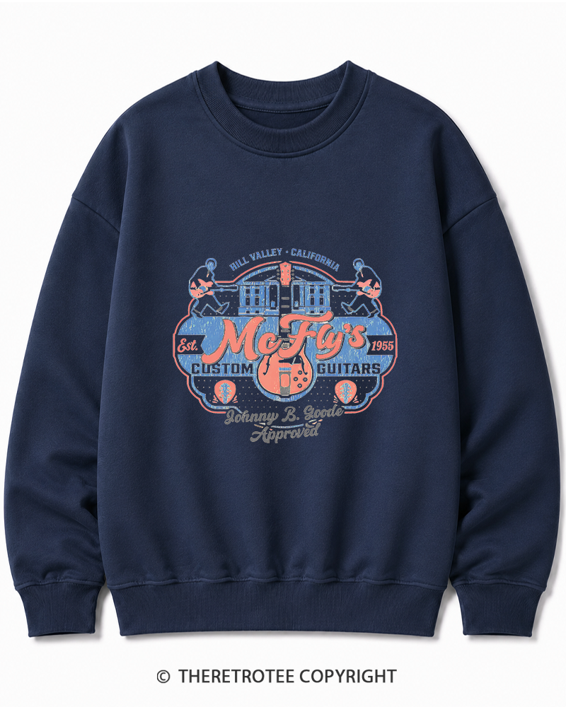 TheRetroTee McFly's Custom Guitars Worn 1980s Cotton Sweatshirt