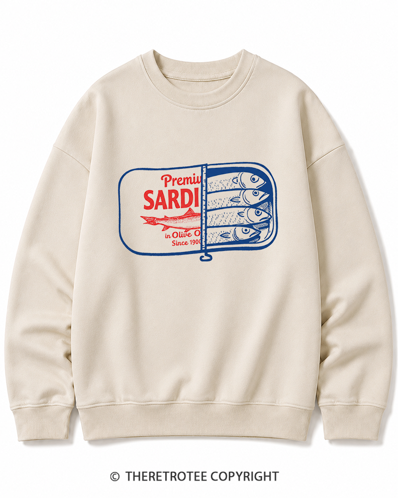 TheRetroTee Sardines 1930s Cotton Sweatshirt