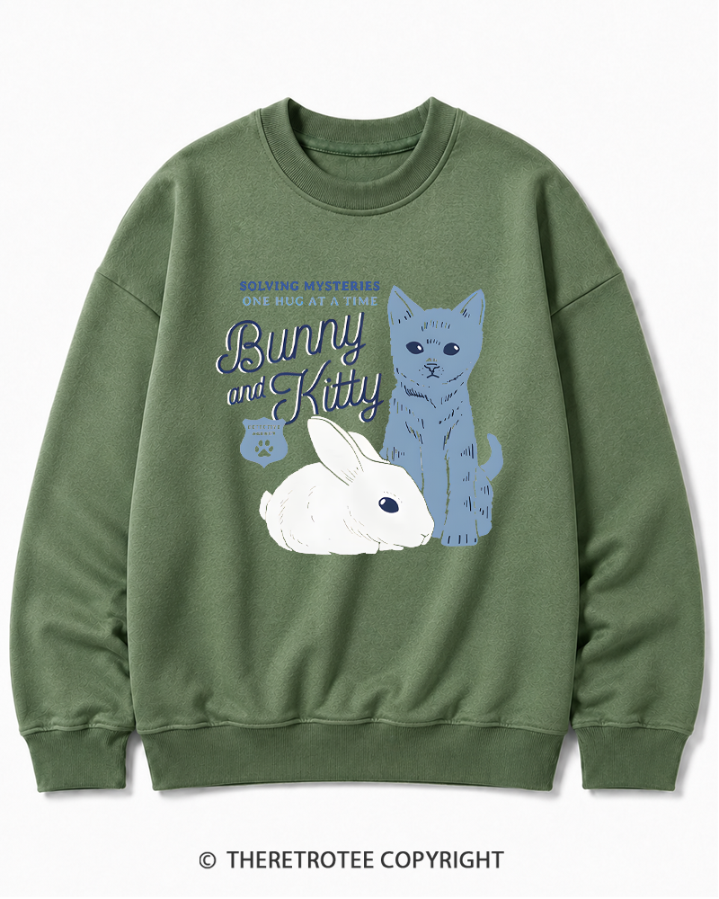 TheRetroTee Bunny and Kitty Cotton Sweatshirt