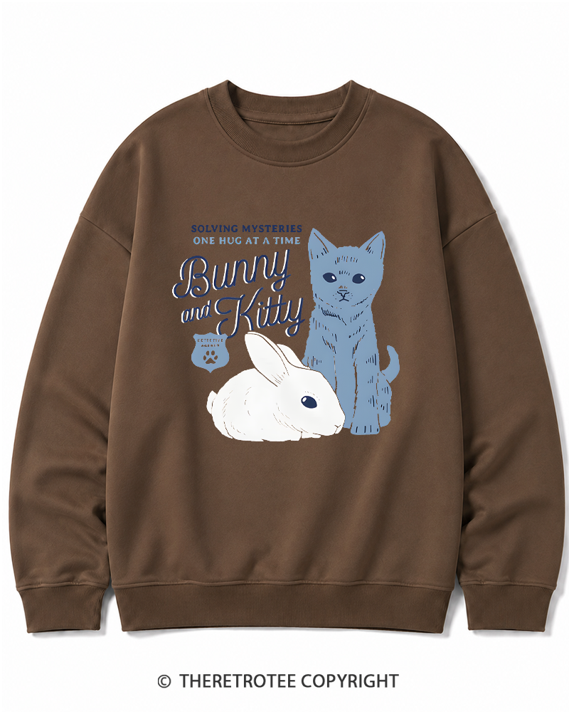 TheRetroTee Bunny and Kitty Cotton Sweatshirt