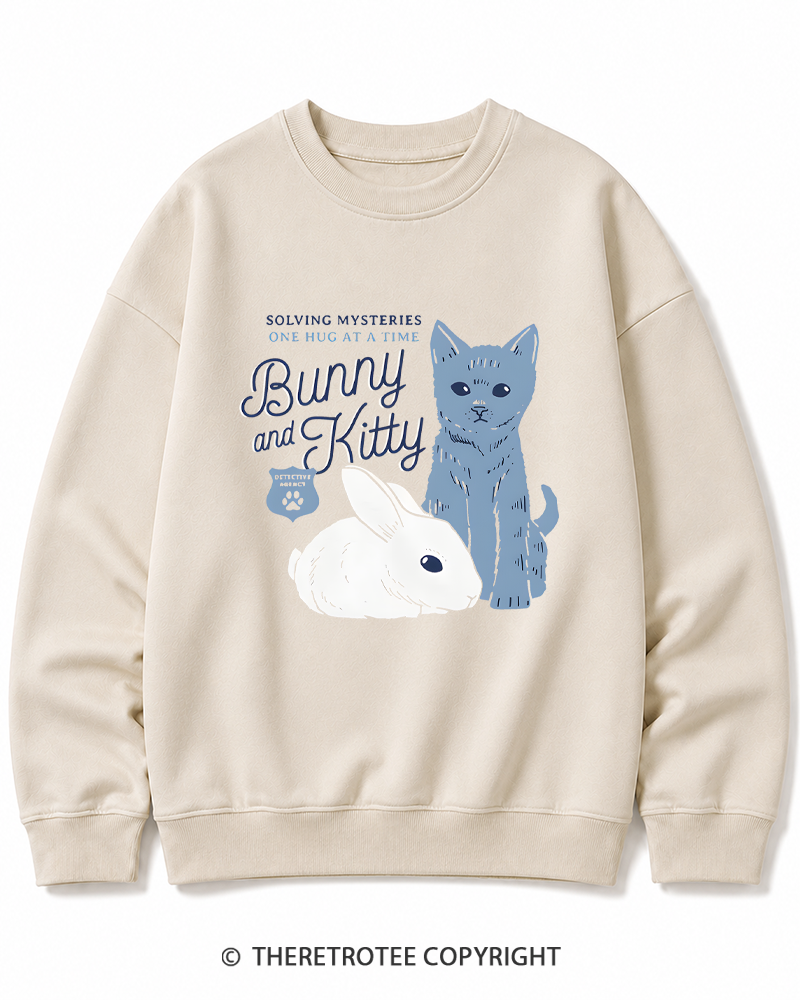 TheRetroTee Bunny and Kitty Cotton Sweatshirt