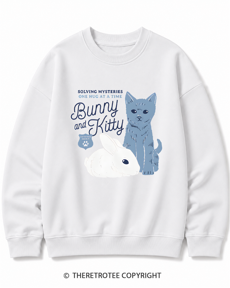TheRetroTee Bunny and Kitty Cotton Sweatshirt