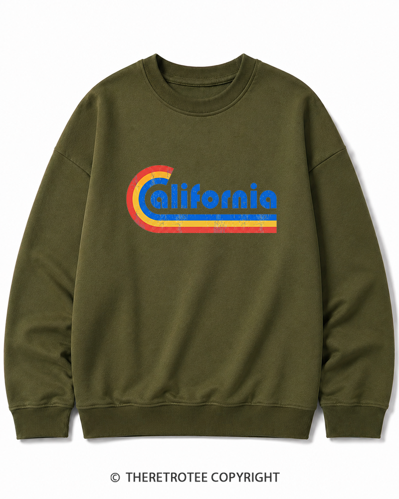 TheRetroTee Happy California Holiday Vintage Graphic Cotton Sweatshirt