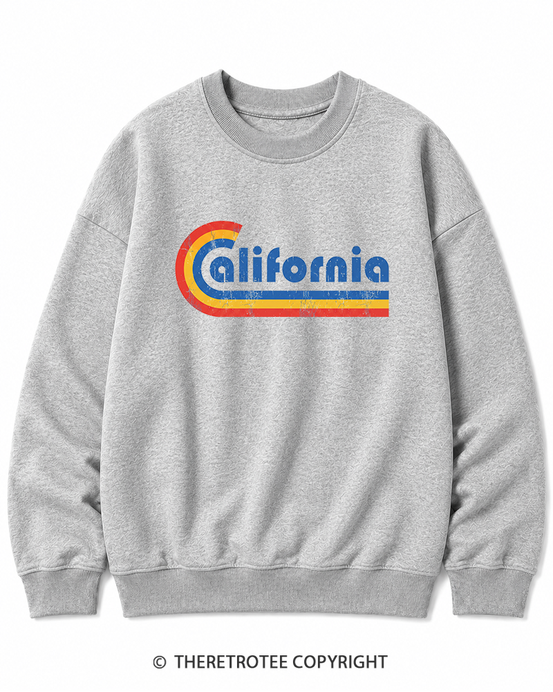 TheRetroTee Happy California Holiday Vintage Graphic Cotton Sweatshirt