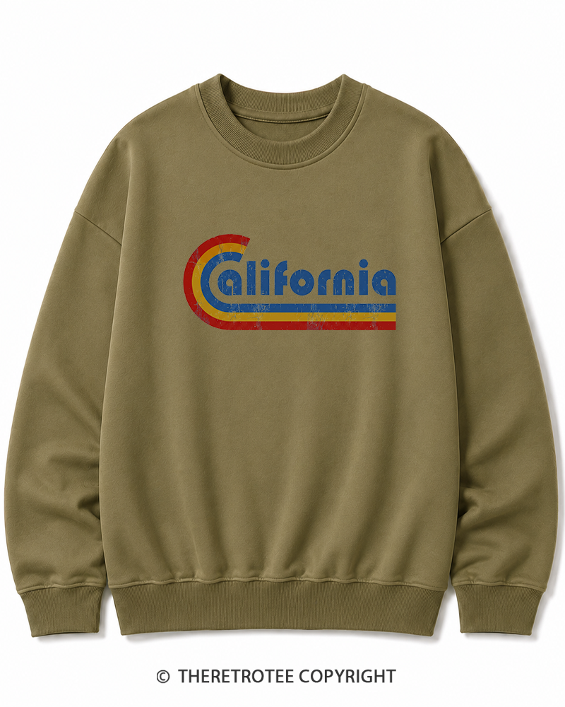 TheRetroTee Happy California Holiday Vintage Graphic Cotton Sweatshirt
