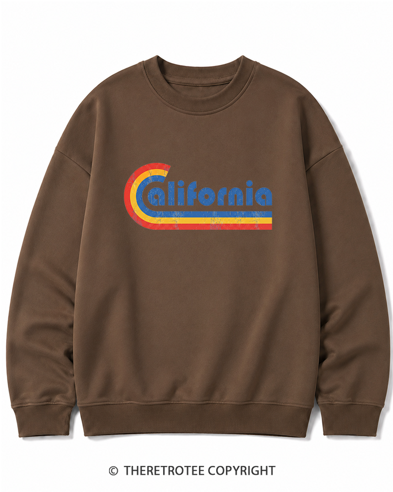 TheRetroTee Happy California Holiday Vintage Graphic Cotton Sweatshirt
