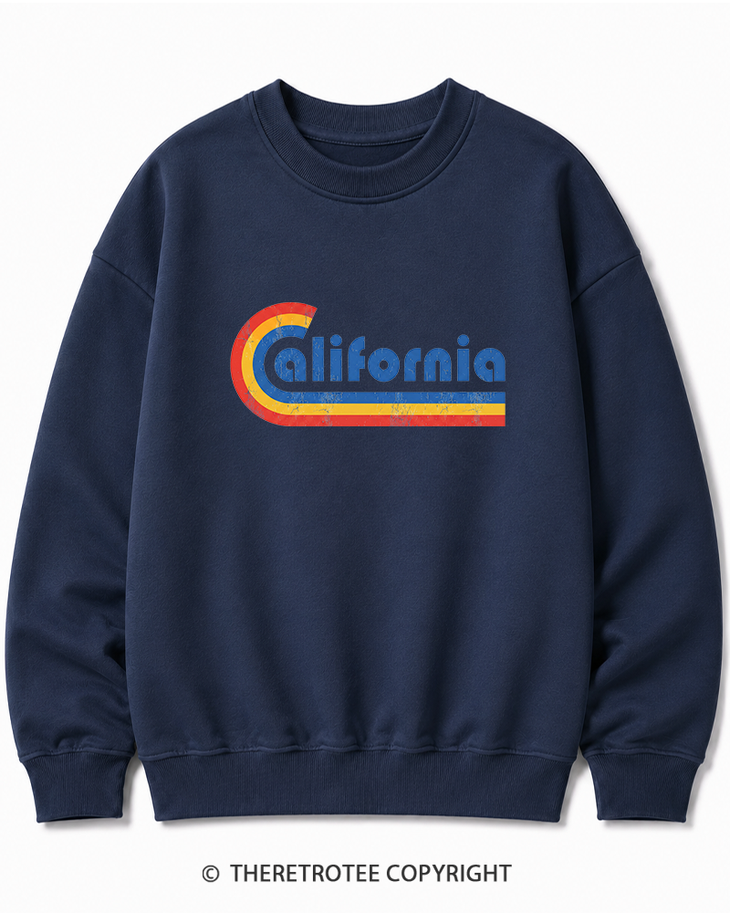TheRetroTee Happy California Holiday Vintage Graphic Cotton Sweatshirt