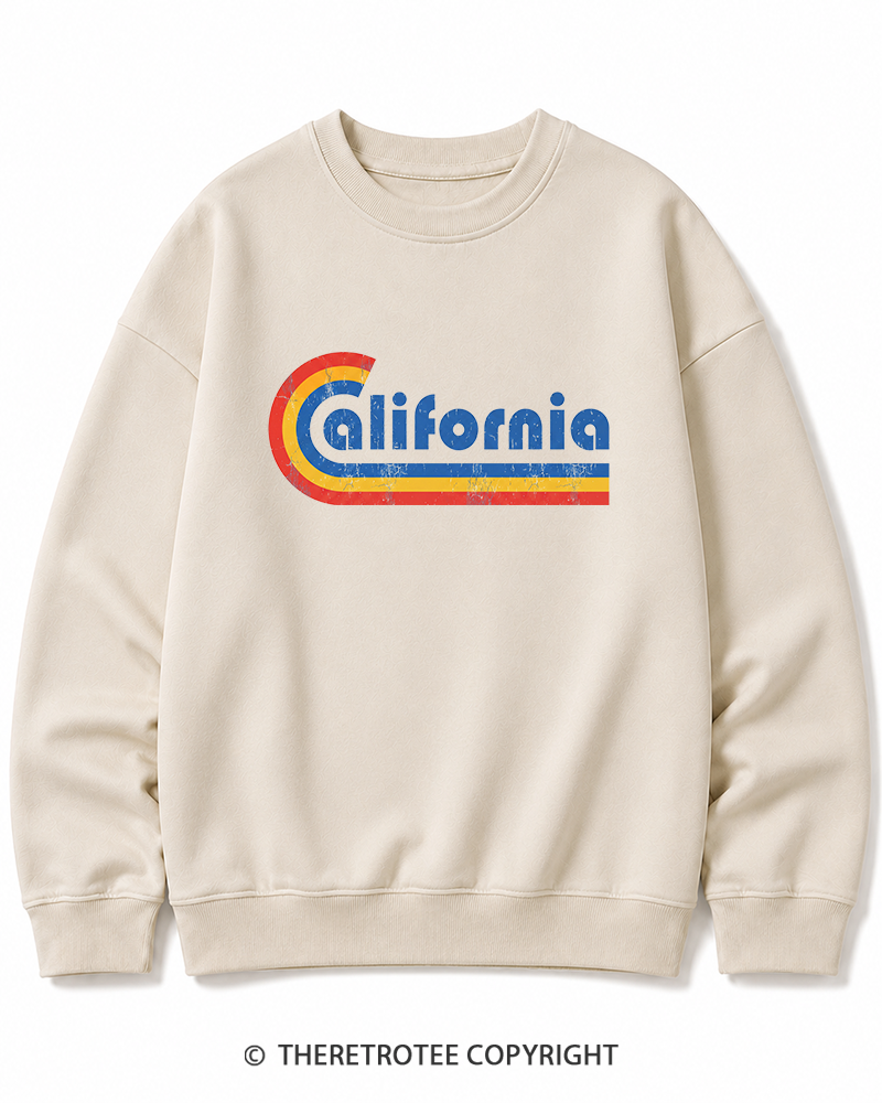 TheRetroTee Happy California Holiday Vintage Graphic Cotton Sweatshirt