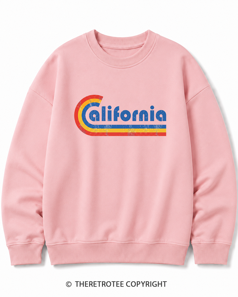 TheRetroTee Happy California Holiday Vintage Graphic Cotton Sweatshirt