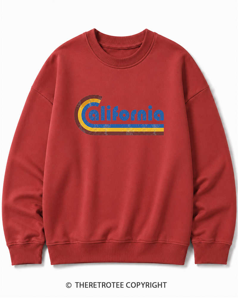 TheRetroTee Happy California Holiday Vintage Graphic Cotton Sweatshirt