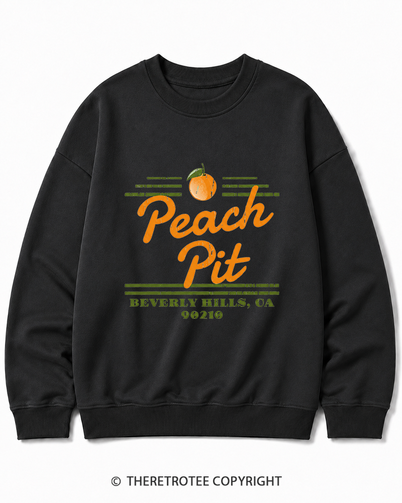 TheRetroTee Peach Pit Vintage Graphic Cotton Sweatshirt